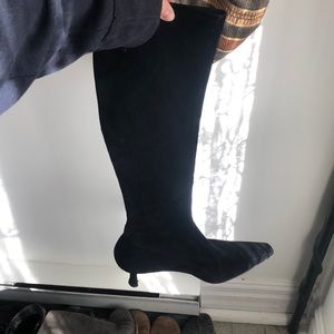 Stuart Weitzman black suede knee high boots